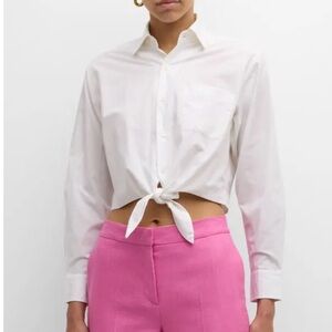 FRANCES VALENTINE Ellie Cropped Button-Front Shirt Size L